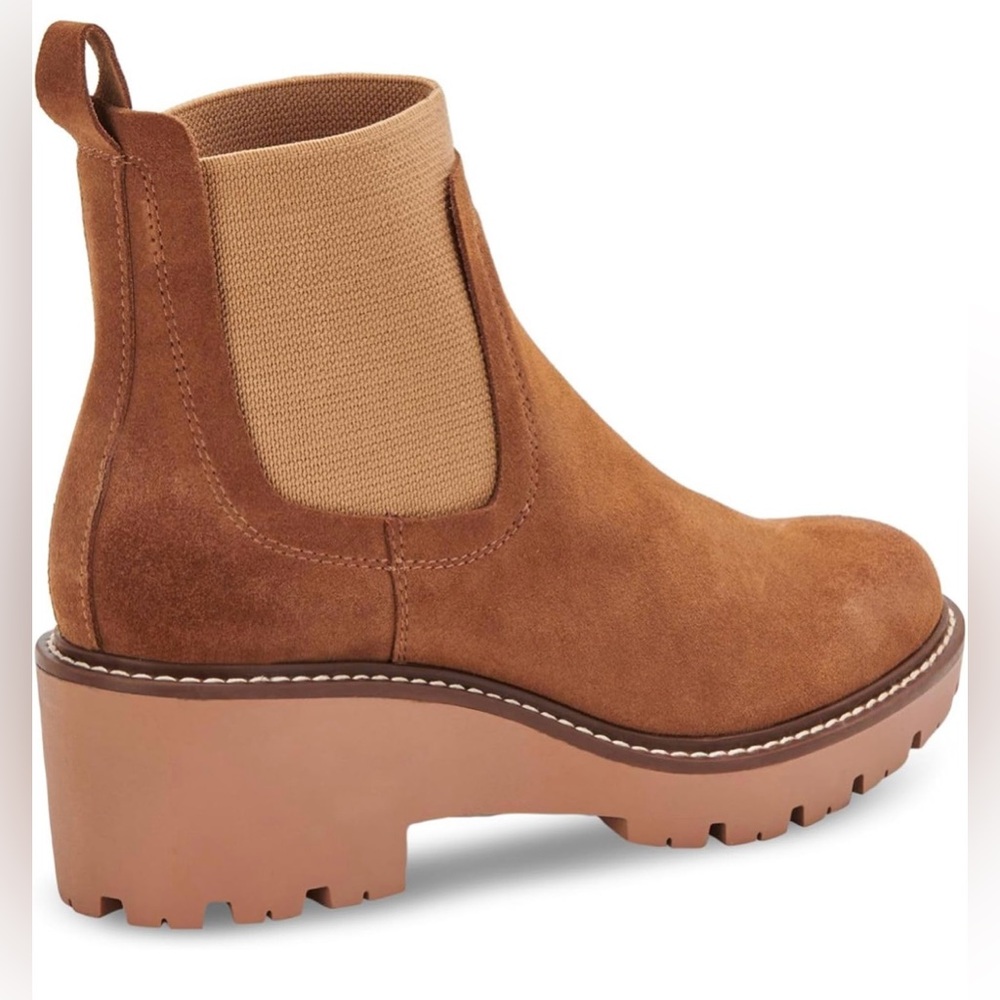 Aqua College Demi Suede Lug Sole Women’s Chelsea Boots Brown Size 6.5 - Picture 2 of 15